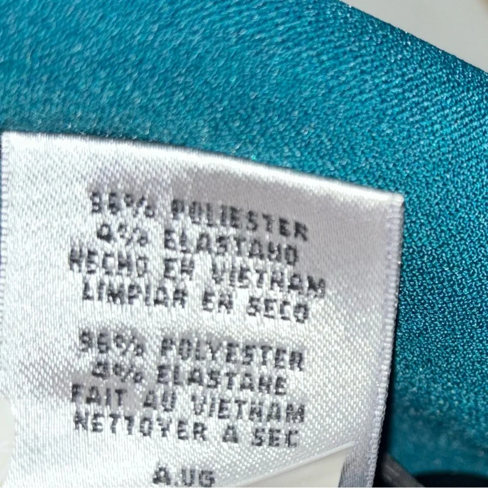 NWT Kasper‎ Womens Sz 14 Teal Peacock Lined Button Blazer Jacket Career Suit $99 - Picture 13 of 13